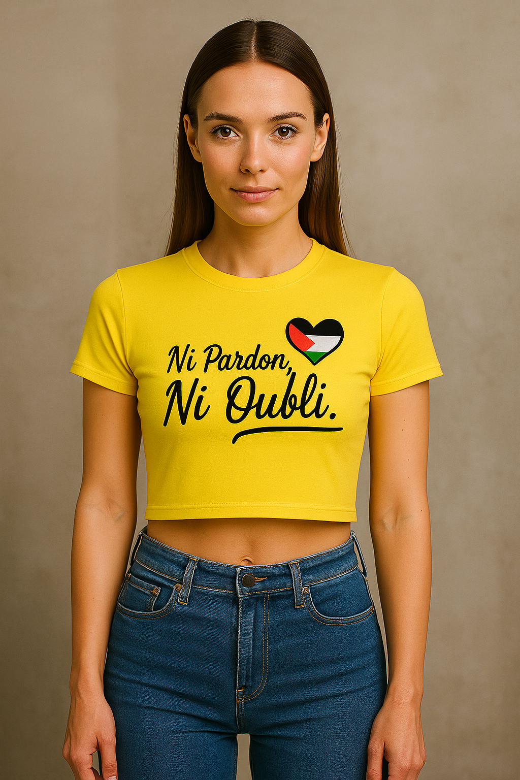 Crop top à manches courtes pour femme - Ni Pardon Ni Oubli