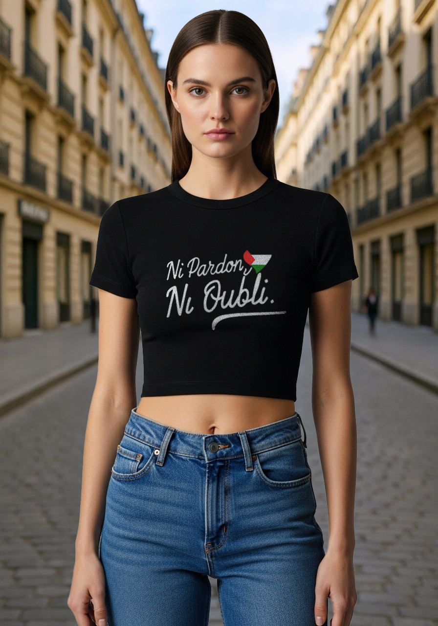 Crop top à manches courtes pour femme - Ni Pardon Ni Oubli