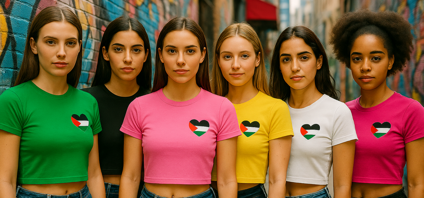 Crop top Love à manches courtes